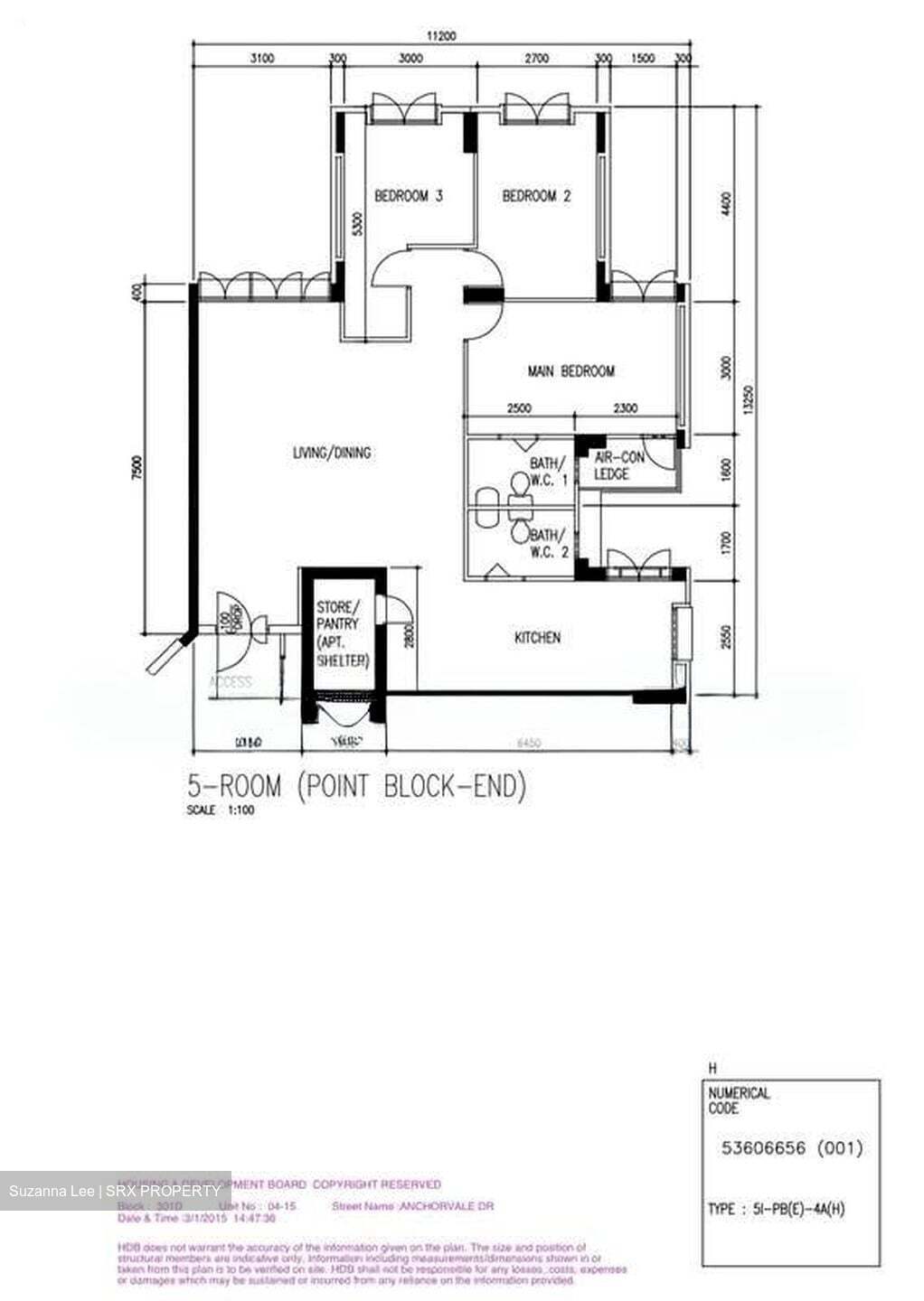 Blk 301D Anchorvale Court (Sengkang), HDB 5 Rooms #545121161